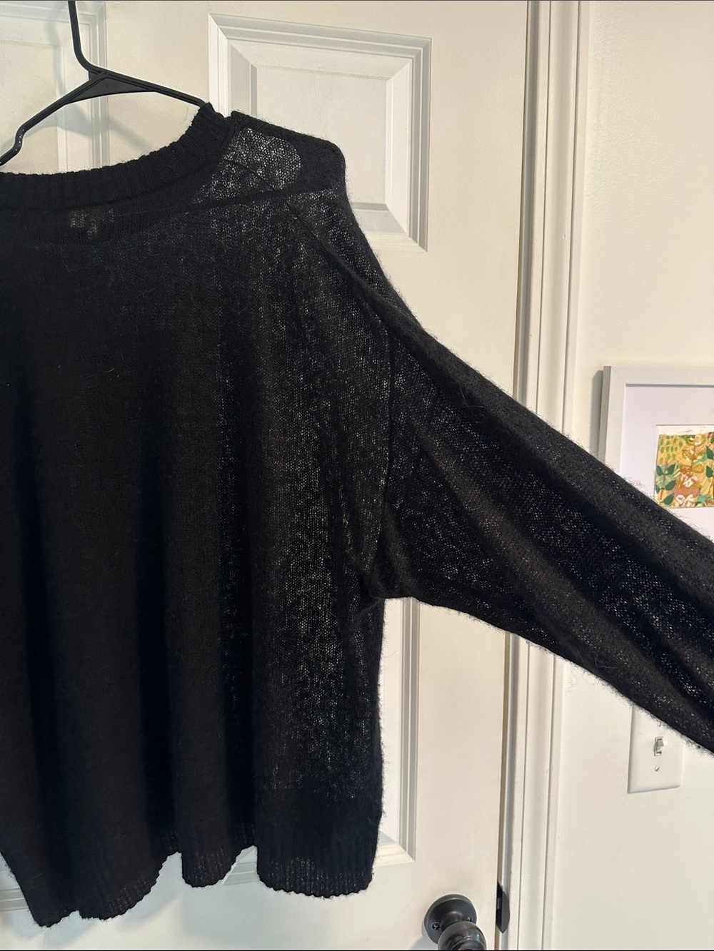 EUC Ozma Chleo Crew Sheer Alpaca Blend in Black size M/L - Picture 12 of 12